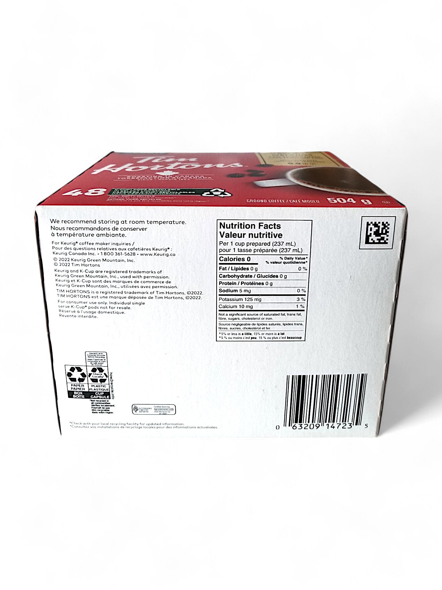 Tim Hortons Original Blend Coffee Box, Medium Roast - 48 K-Cups - UPC