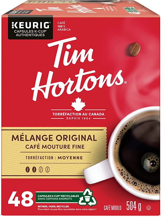 Tim Hortons Original Blend Coffee Box, Medium Roast - 48 K-Cups - Box