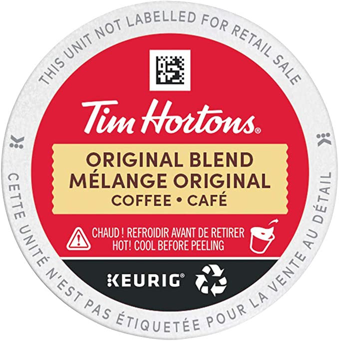 Tim Hortons Original Blend Coffee Box, Medium Roast - 48 K-Cups - Single pod