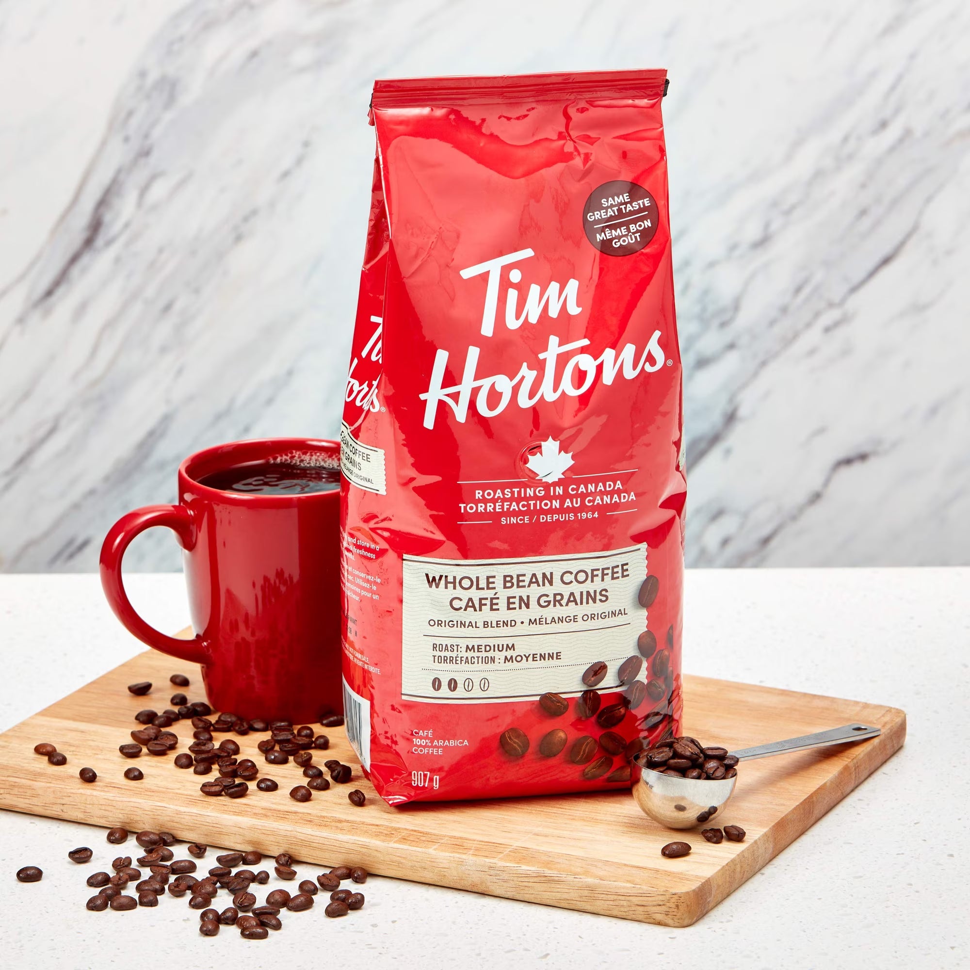 Tim Hortons Medium Roast Whole Bean Coffee 907 g / 32 oz