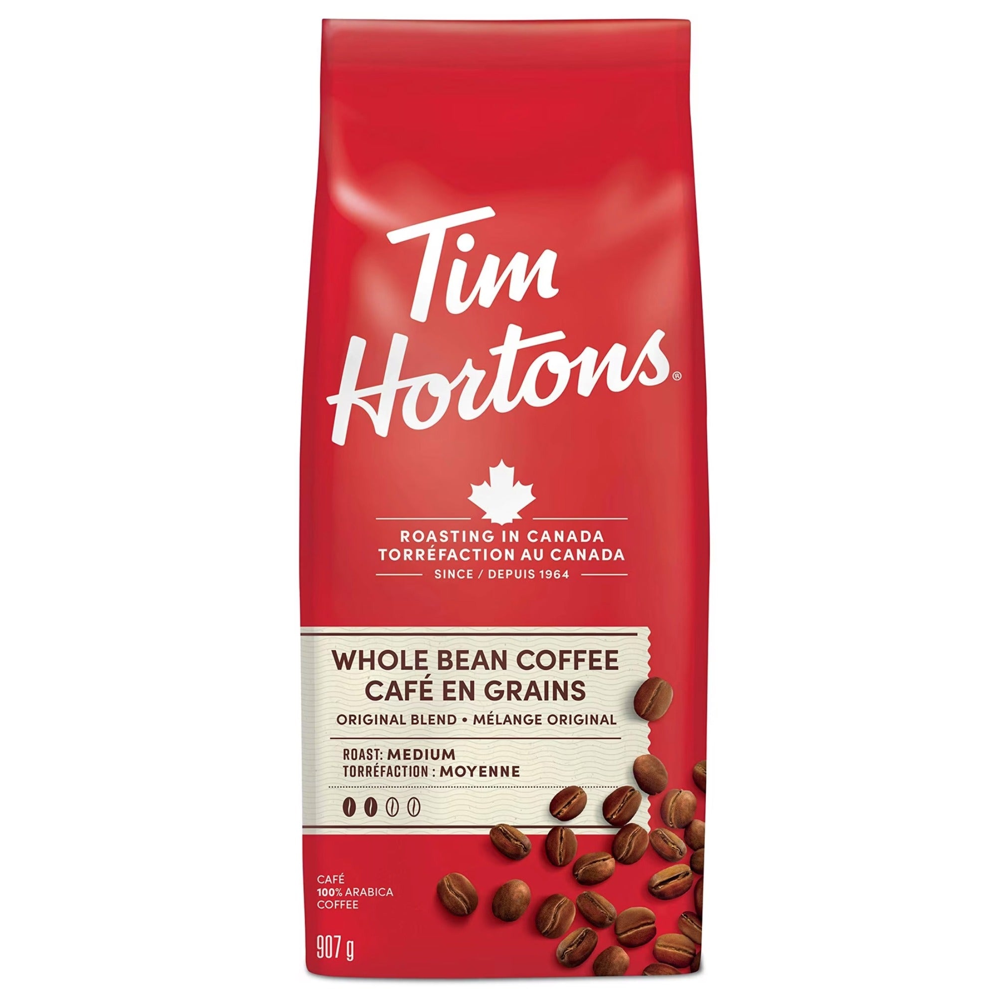 Tim Hortons Medium Roast Whole Bean Coffee 907 g / 32 oz