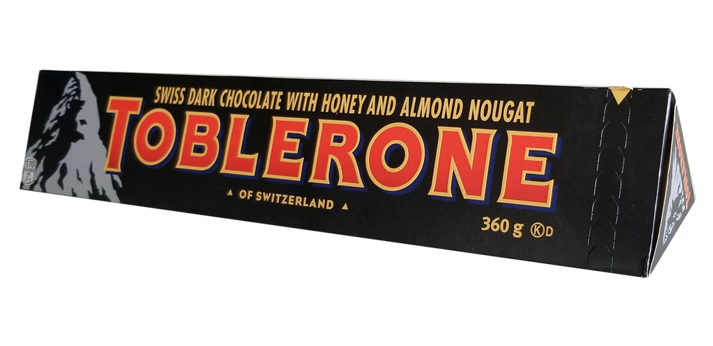 Toblerone Swiss Dark Chocolate With Honey & Almond Nougat, 360g/12.6 oz. Bar {Imported from Canada}