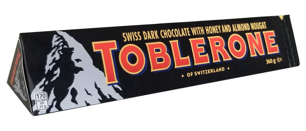 Toblerone Swiss Dark Chocolate With Honey & Almond Nougat, 360g/12.6 oz. Bar {Imported from Canada}