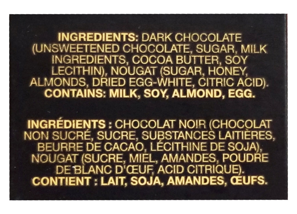 Toblerone Swiss Dark Chocolate With Honey & Almond Nougat, 360g/12.6 oz. Bar {Imported from Canada}