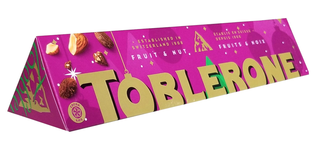 Toblerone Milk Chocolate With Raisins and Honey & Almond Nougat, 360g/12.6 oz. Bar {Imported from Canada}