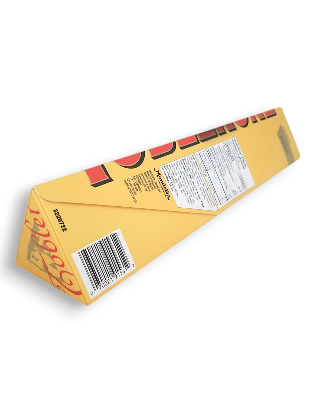 Toblerone Milk Chocolate with Honey & Almond Nougat – 750g - Back