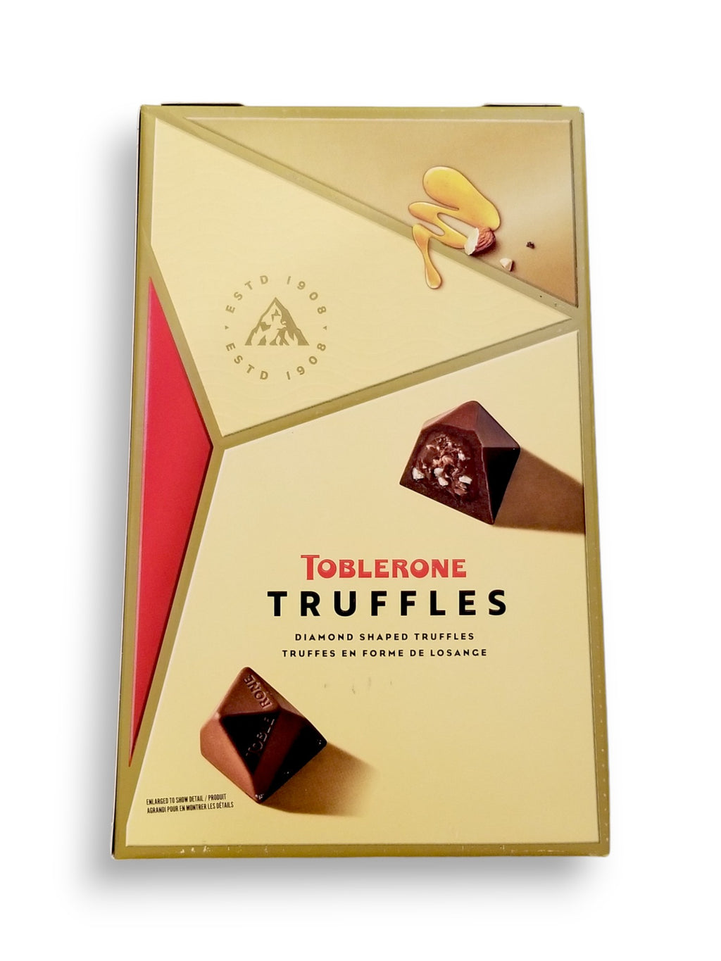 Back of Toblerone Milk Chocolate Covered Truffles With Pieces Of Honey & Almond Nougat, 495g/1.1 lb., Box