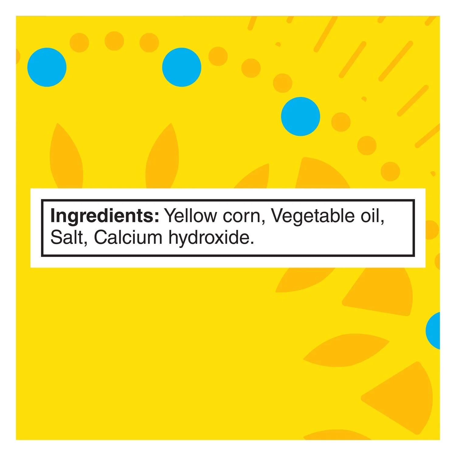 Tostitos Gold Tortilla Chips, ingredients label