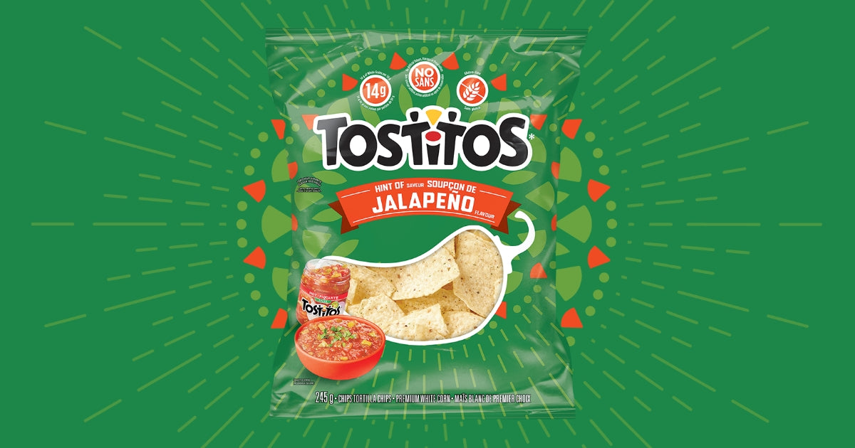 Tostitos Hint Of Jalapeno Tortilla Chips, front of bag picture