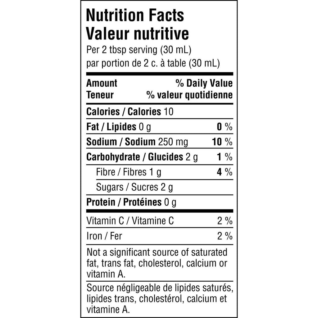 Tostitos Mild Salsa Dip, 645mL/22.5 fl. oz., Jar Back Side Nutritional Facts