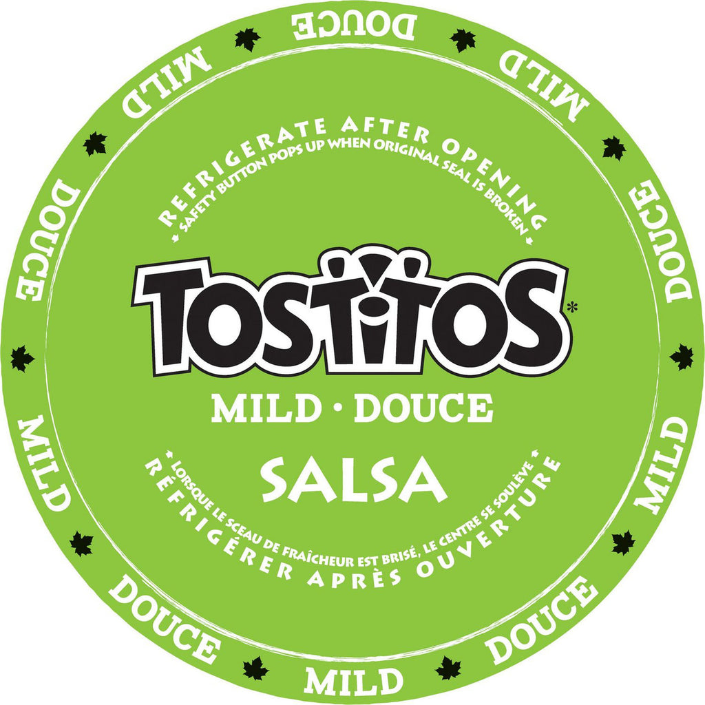 Tostitos Mild Salsa Dip, 645mL/22.5 fl. oz., Jar Top Side