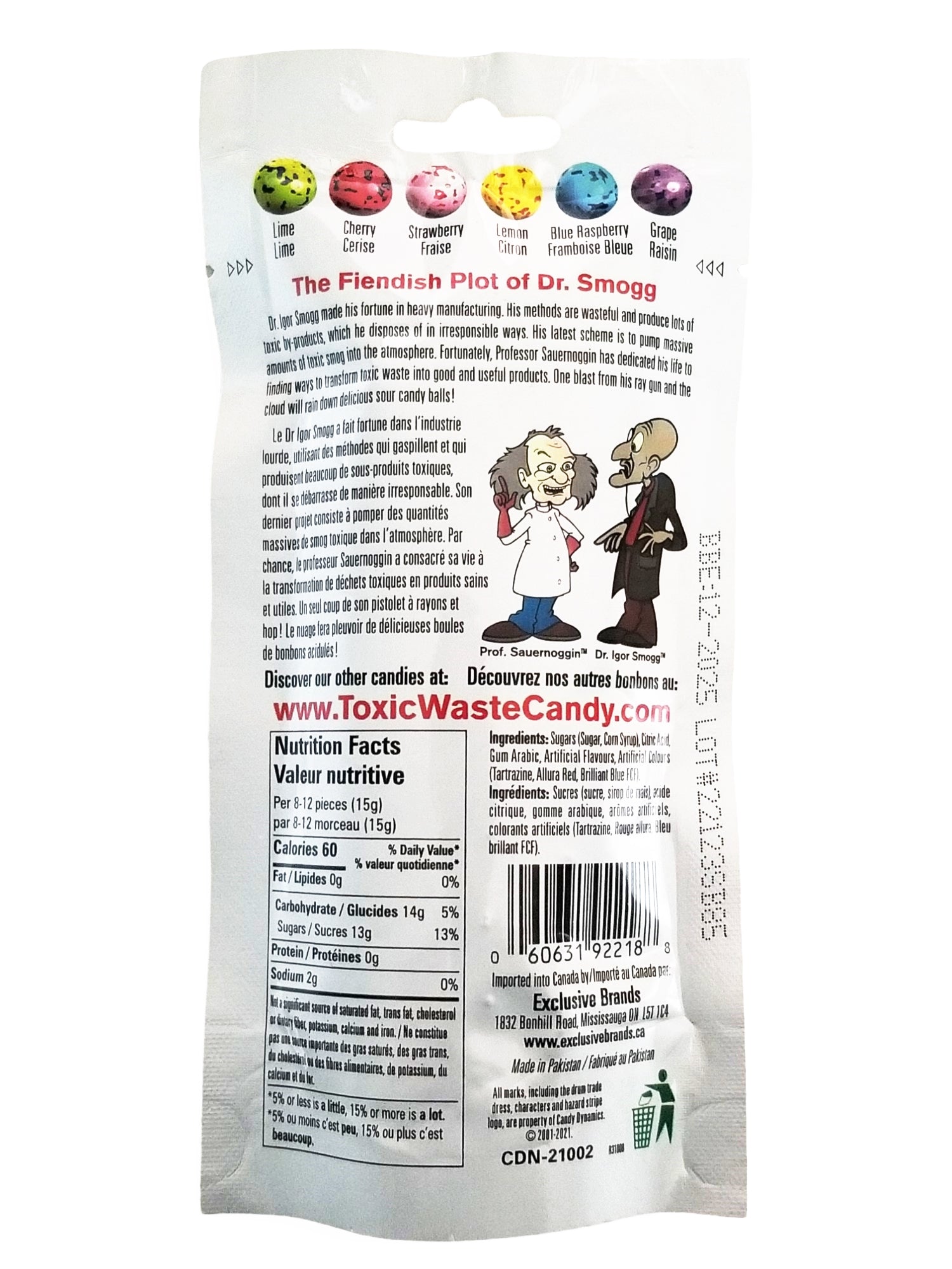 Toxic Waste Sour Smog Balls, 85g/3 oz.