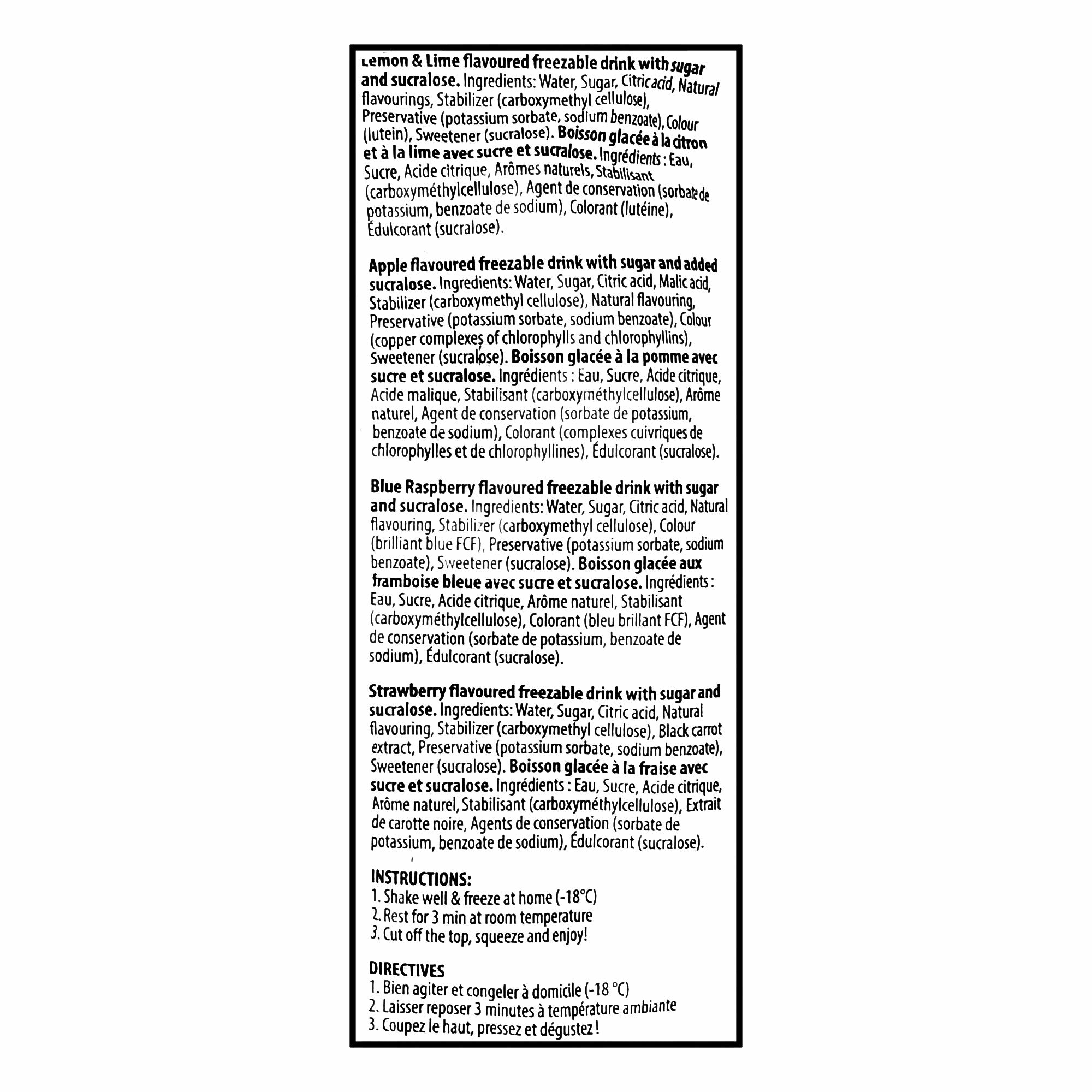 Toxic Waste Freezer Pops 4 Flavors 12 x 50ml, 600ml (20.3 fl oz)