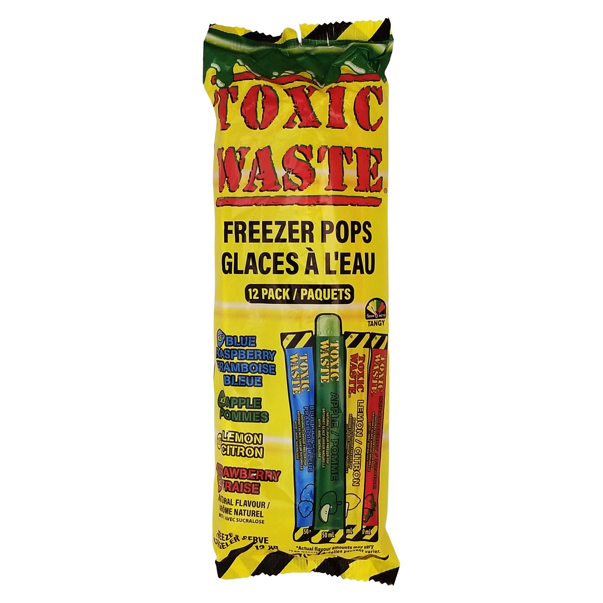 Toxic Waste Freezer Pops 4 Flavors 12 x 50ml, 600ml (20.3 fl oz)