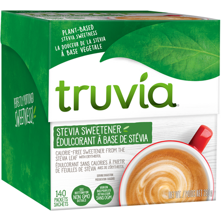 Truvia Calorie-Free Stevia Sweetener Packets, 140ct, 280g/9.8 oz,. Box