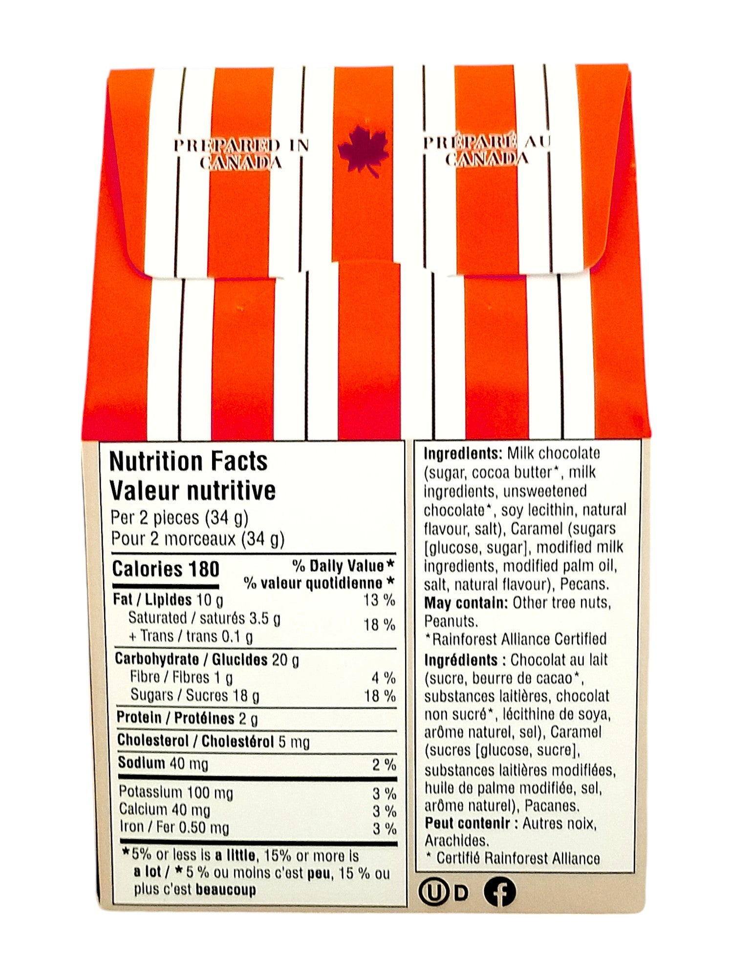 Back of Nestle the Original Classic Turtles, 100g/5.5 oz. Box