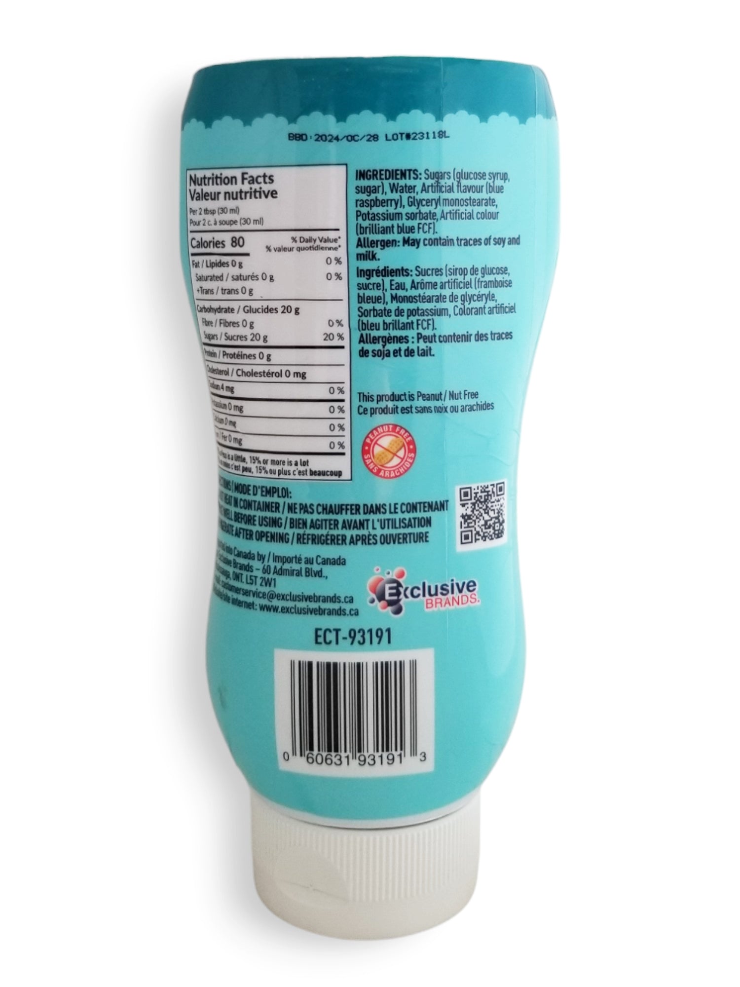 Twinkle Decor Dessert Toppers Syrup, Blue Raspberry Flavor, 450ml/15.2 fl. oz. Squeeze Bottle