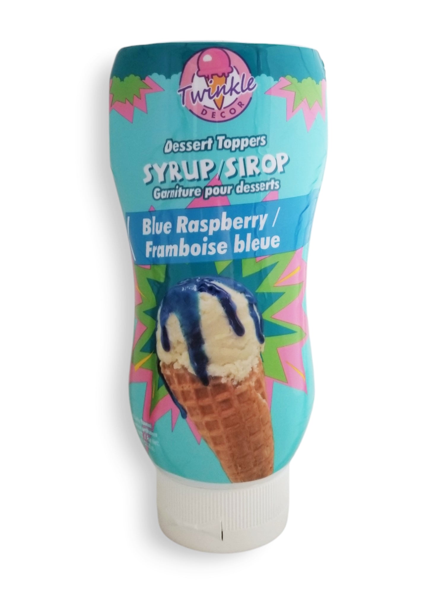 Twinkle Decor Dessert Toppers Syrup, Blue Raspberry Flavor, 450ml/15.2 fl. oz. Squeeze Bottle