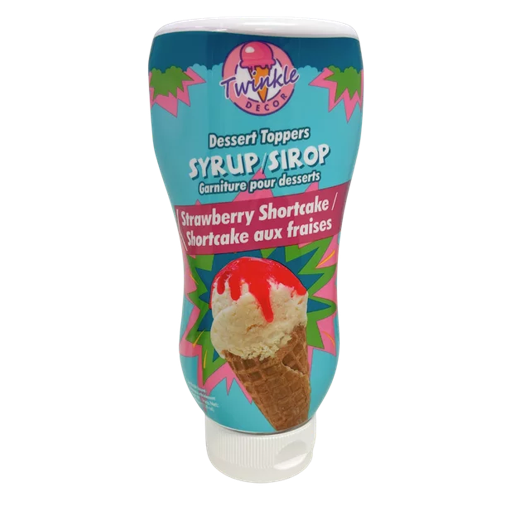 Twinkle Decor Dessert Toppers Syrup, Strawberry Shortcake Flavor, 450ml/15.2 fl. oz. Squeeze Bottle