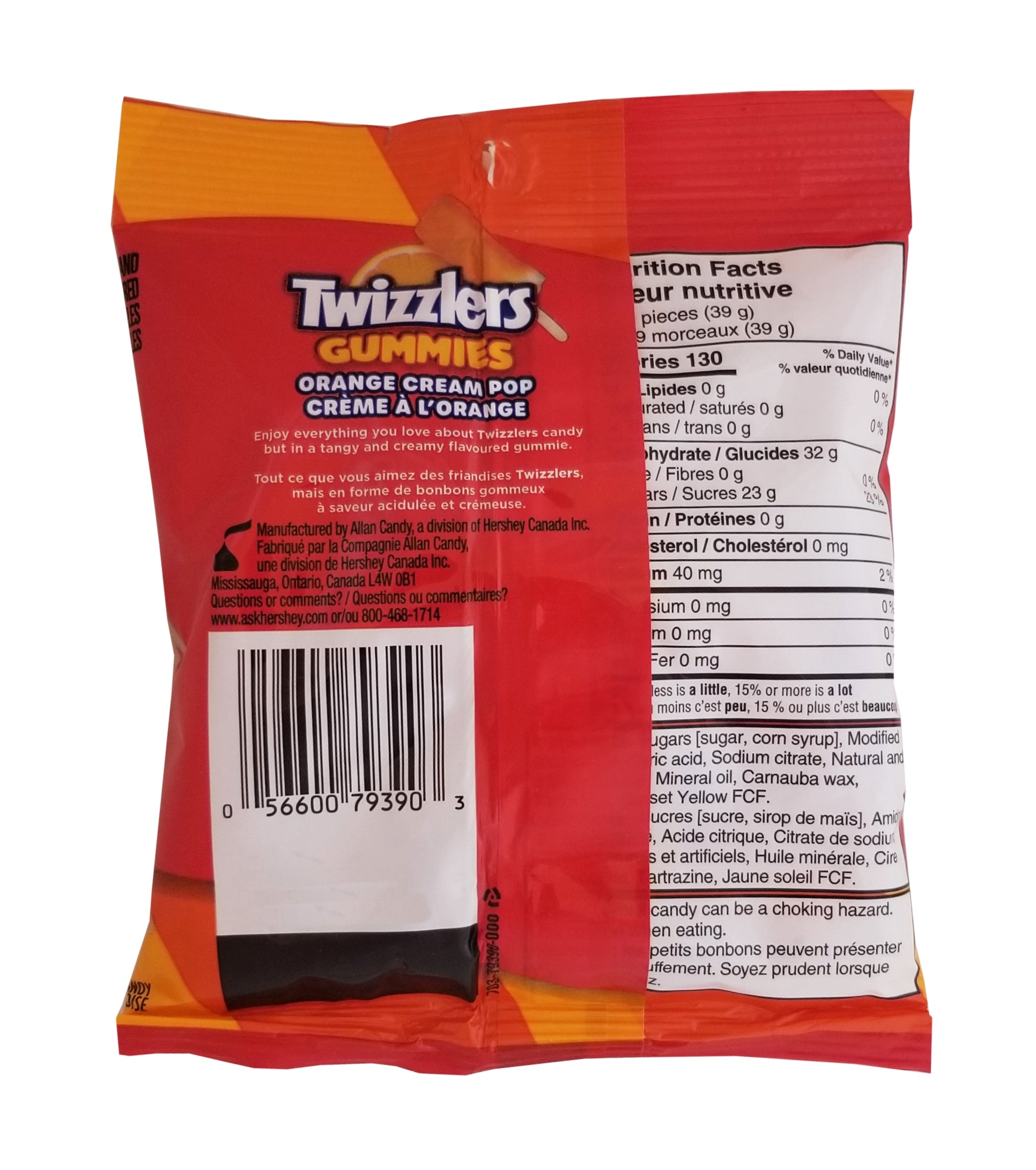 Twizzlers Orange Cream Pop Twist Gummies, 170g/6 oz Bag