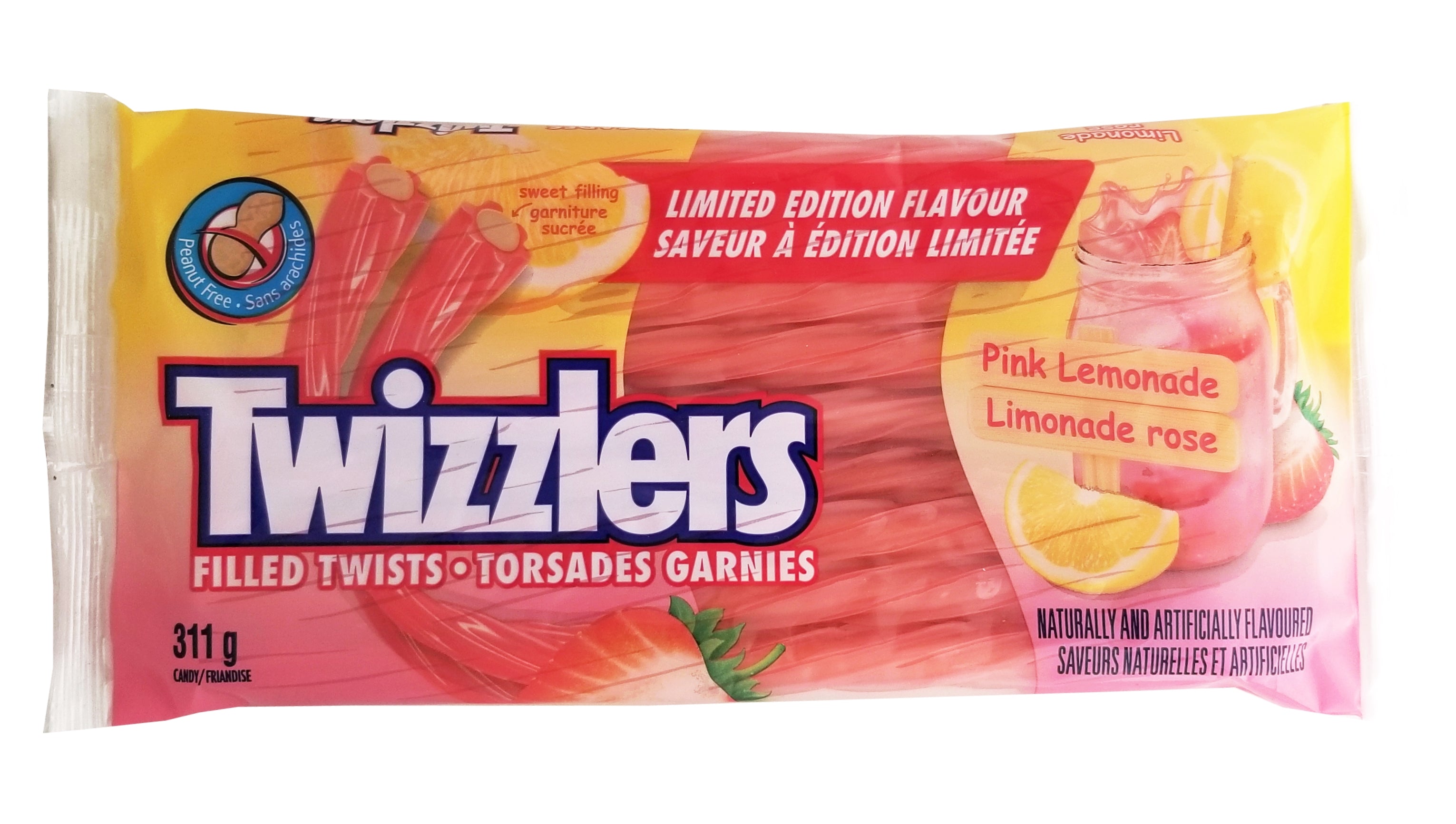 Twizzlers Pink Lemonade Flavored Filled Twists, 311g/11 oz. Caffeine