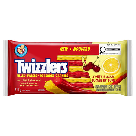 Twizzlers Sweet & Sour candy package 311g on a white background