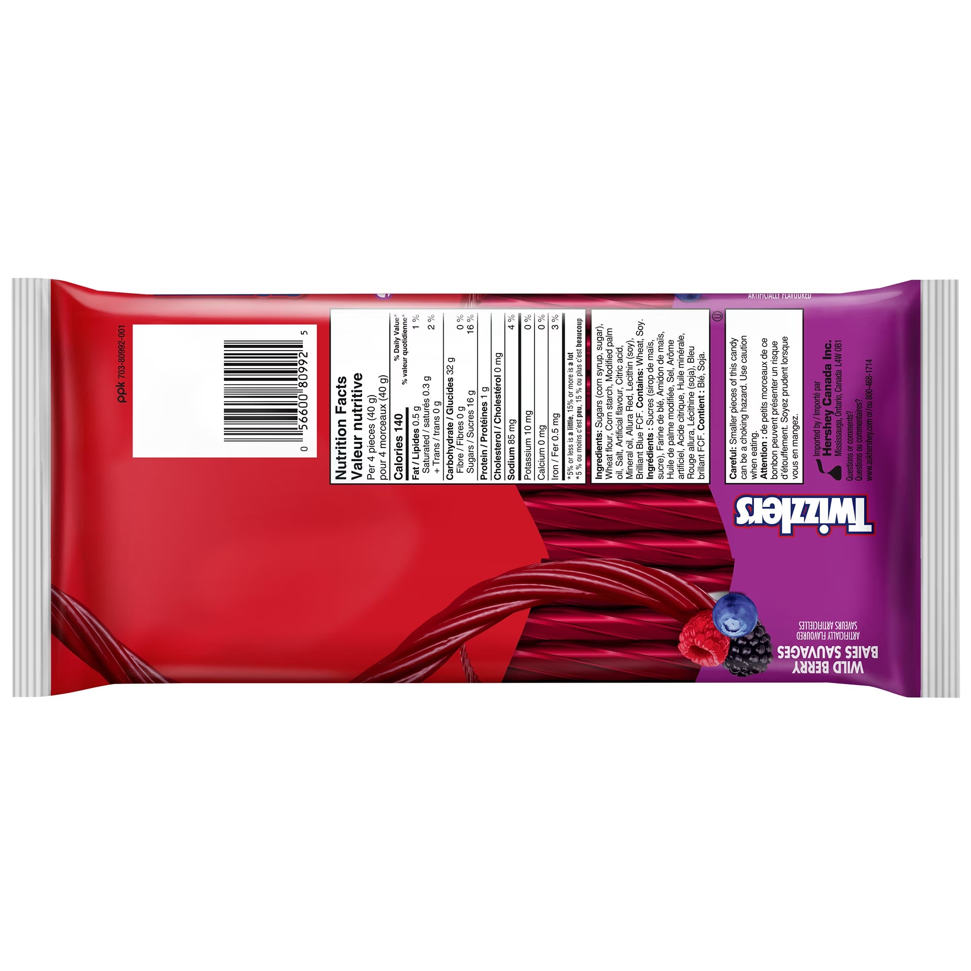 Twizzlers Wild Berry Twists Peanut Free 400 g (14.1 oz)