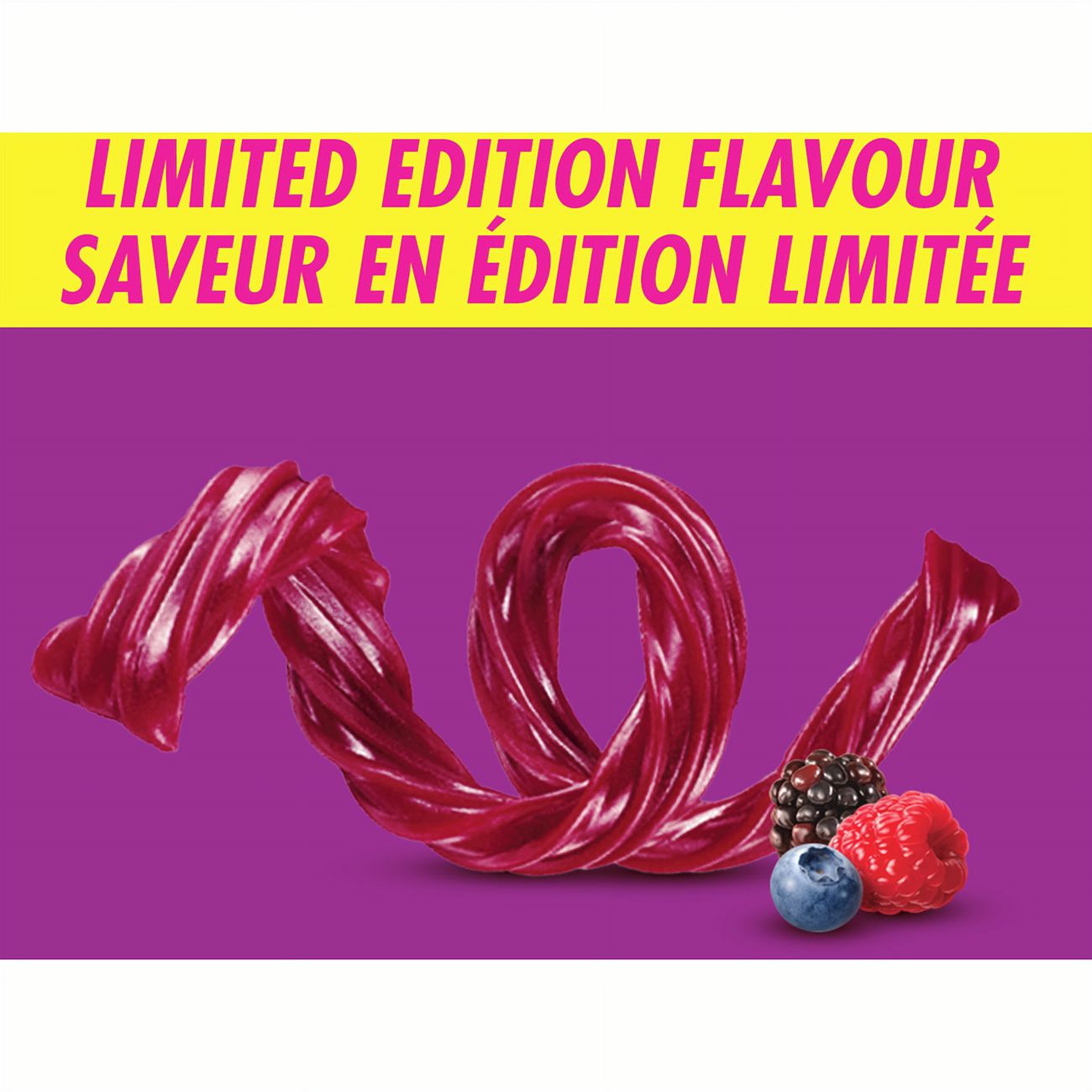 Twizzlers Wild Berry Flavored Twists, 400g/14.1 oz - Limited Edition Flavor Label