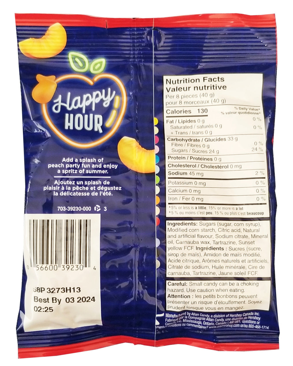 Twizzlers Happy Hour Peach Spritzer Gummies, 175g/6 oz., Bag {Imported from Canada}