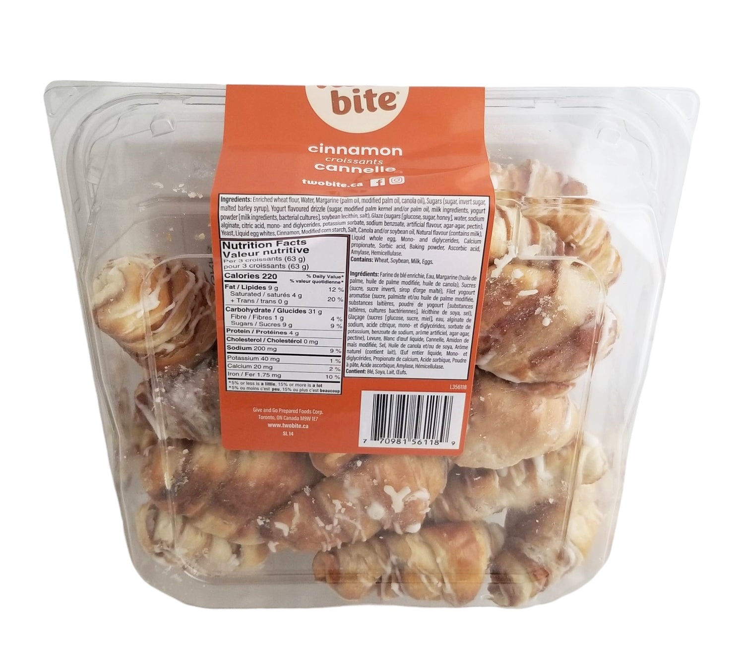 Two-Bite Cinnamon Croissants, 423g/15 oz. Box