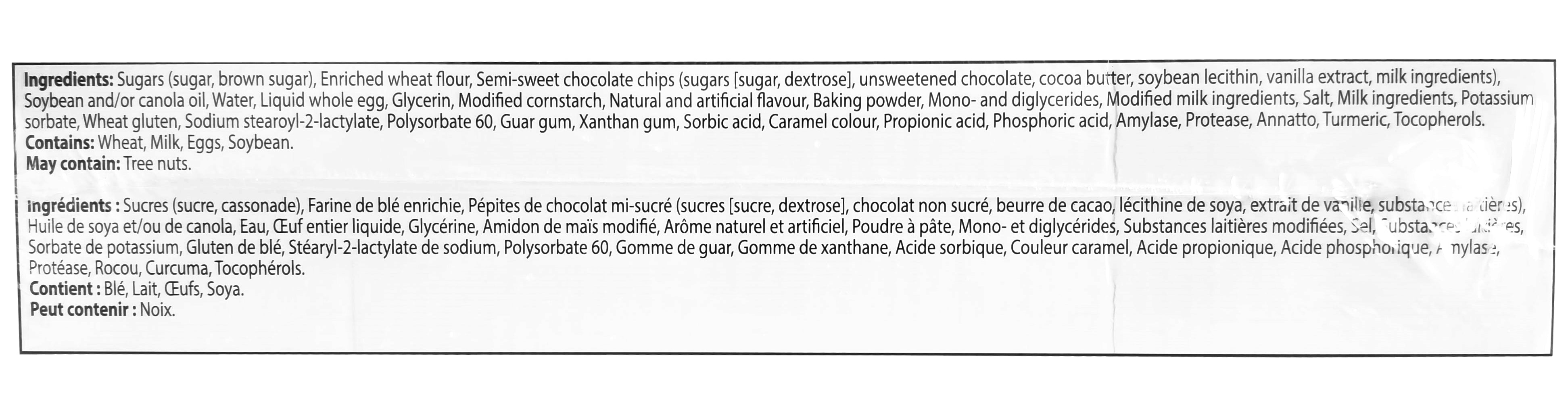 Two Bite Chips Ahoy! Muffins ingredients