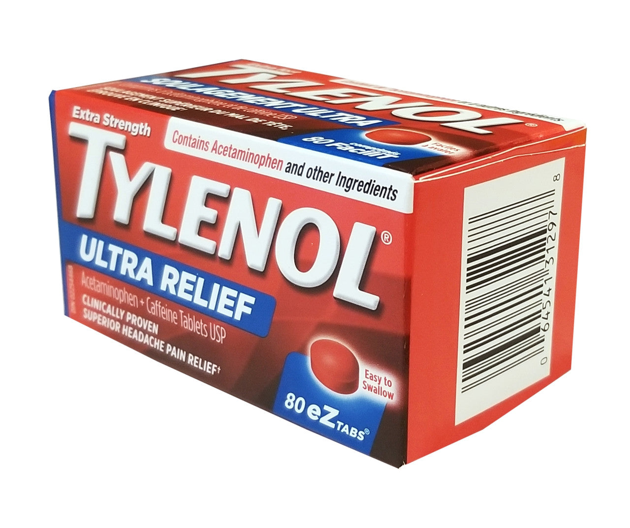 Tylenol Extra Strength Ultra Relief eZ 80 tabs, 500mg Acetaminophen{Imported from Canada}