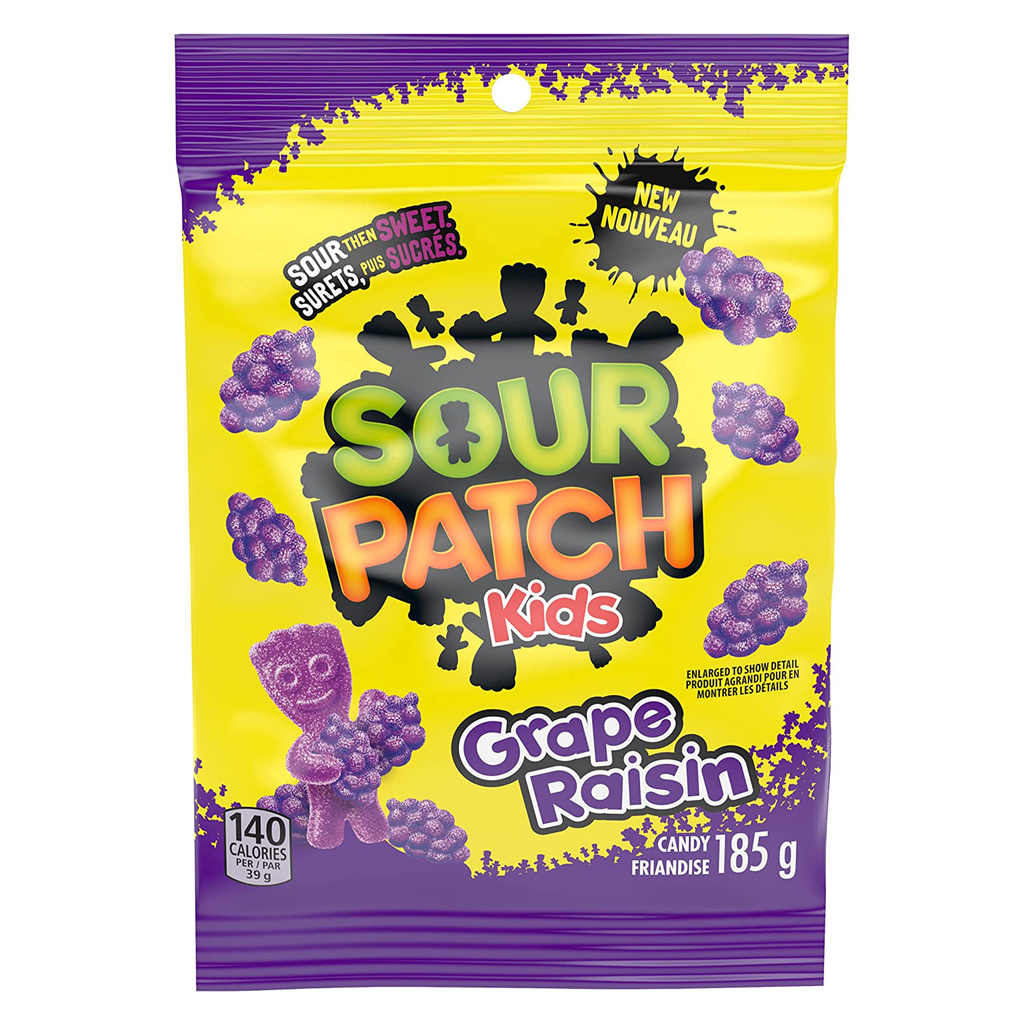 Maynards Sour Patch Kids, Grape Flavor 185g/6.5 oz., {Imported from Canada}