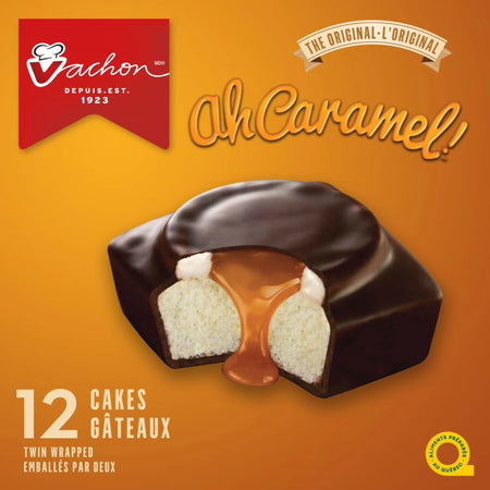 Vachon Ah Caramel! Original Chocolate-Coated Caramel Cakes, 12-Pack, 336g (11.9 oz)