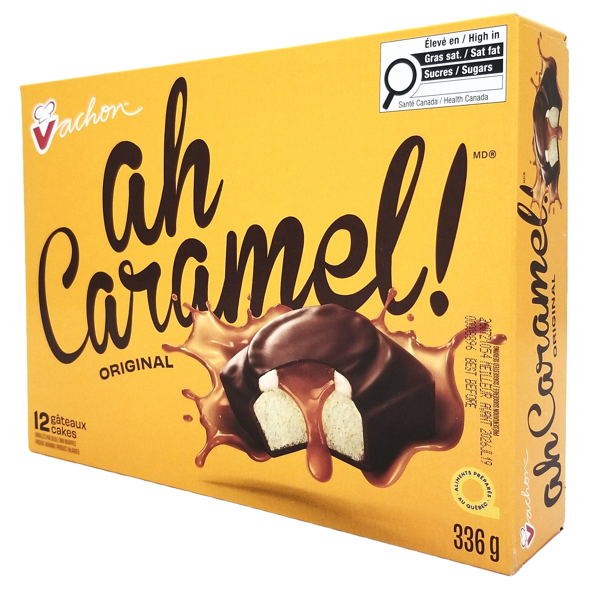 Vachon Ah Caramel! Original Chocolate-Coated Caramel Cakes, 12-Pack, 336g (11.9 oz)