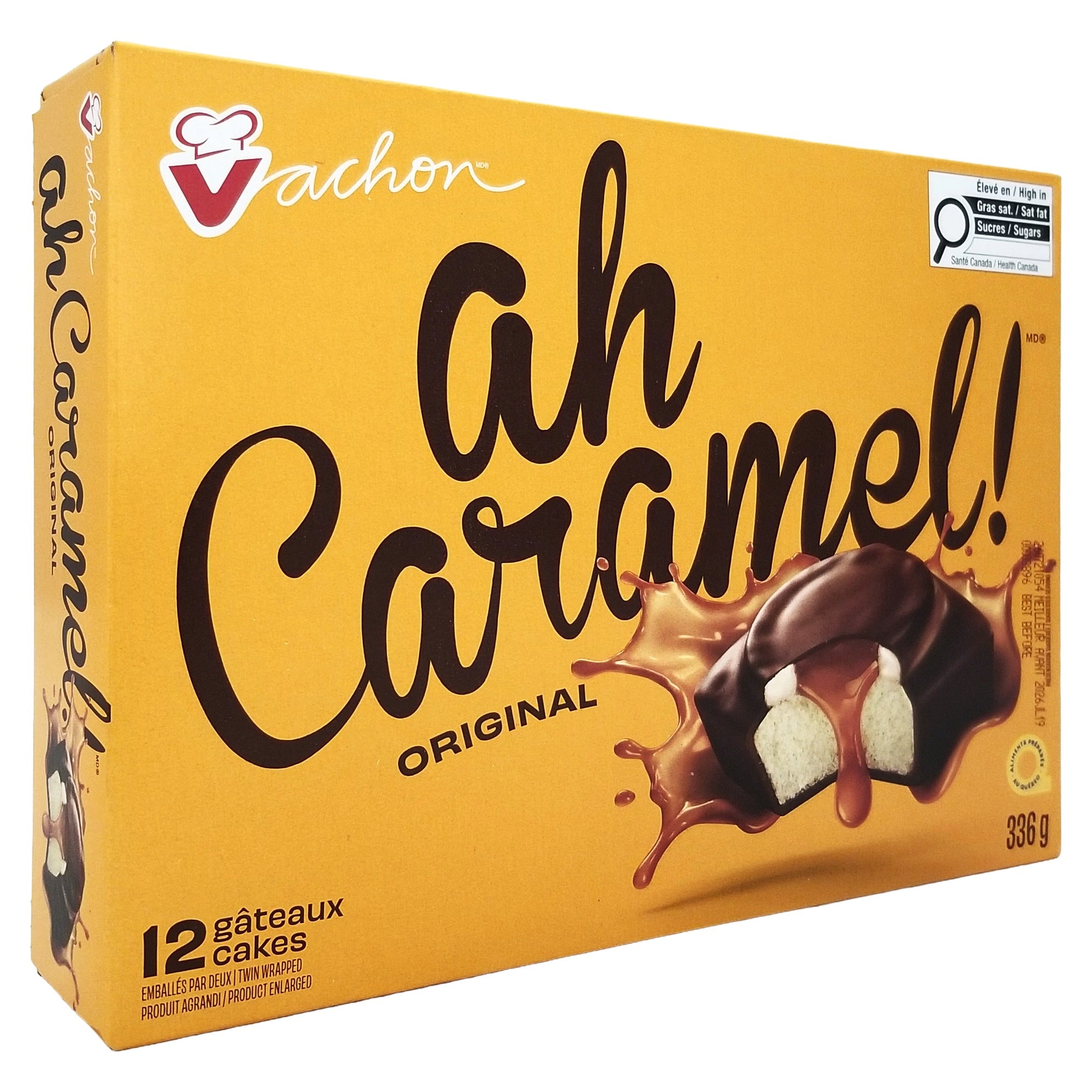 Vachon Ah Caramel! Original Chocolate-Coated Caramel Cakes, 12-Pack, 336g (11.9 oz)