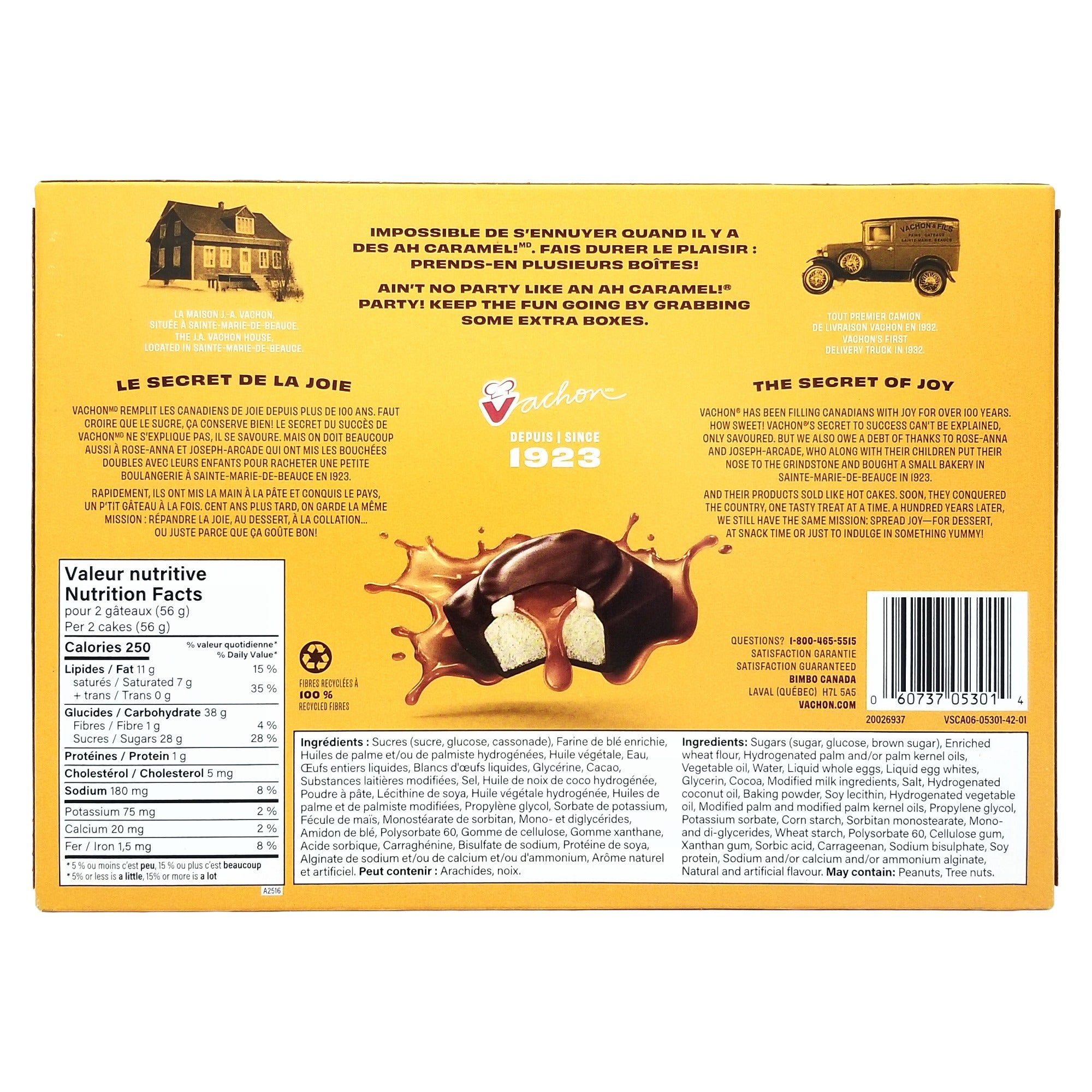 Vachon Ah Caramel! Original Chocolate-Coated Caramel Cakes, 12-Pack, 336g (11.9 oz)