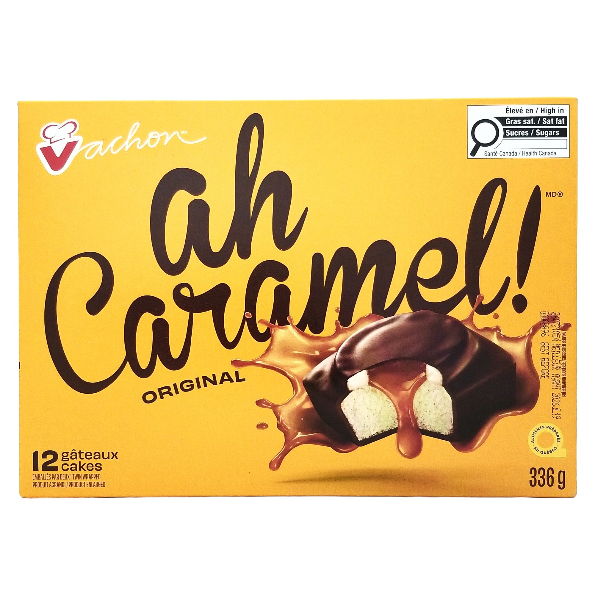 Vachon Ah Caramel! Original Chocolate-Coated Caramel Cakes, 12-Pack, 336g (11.9 oz)