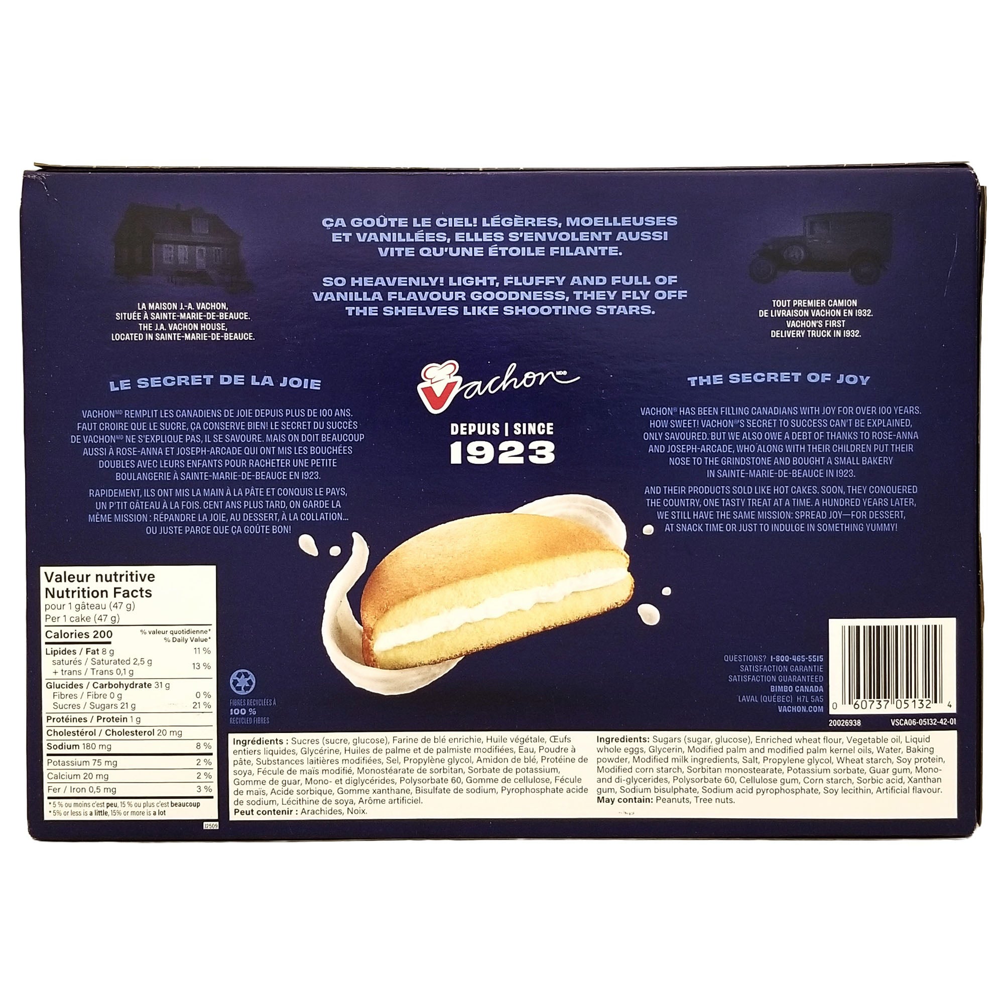 Vachon 1/2 Moon Original Vanilla Cream-Filled Sponge Cakes, 6-Pack, 282g (9.9 oz)