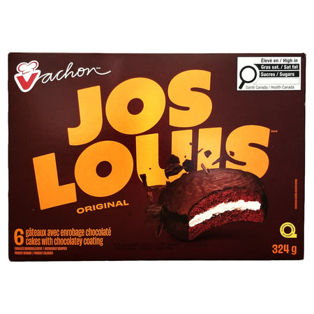 Vachon Jos Louis Original Sponge Cake, Vanilla Crème & Chocolate Coating, 6-Pack, 324g (11.4 oz)
