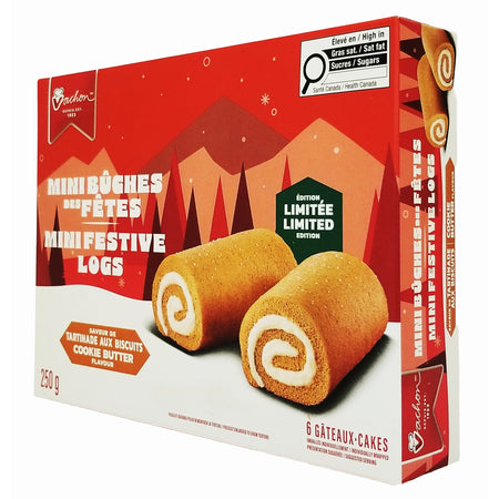 Vachon Cookie Butter Flavored Mini Festive Logs, Sponge Snack Cakes - 250g/8.8 oz