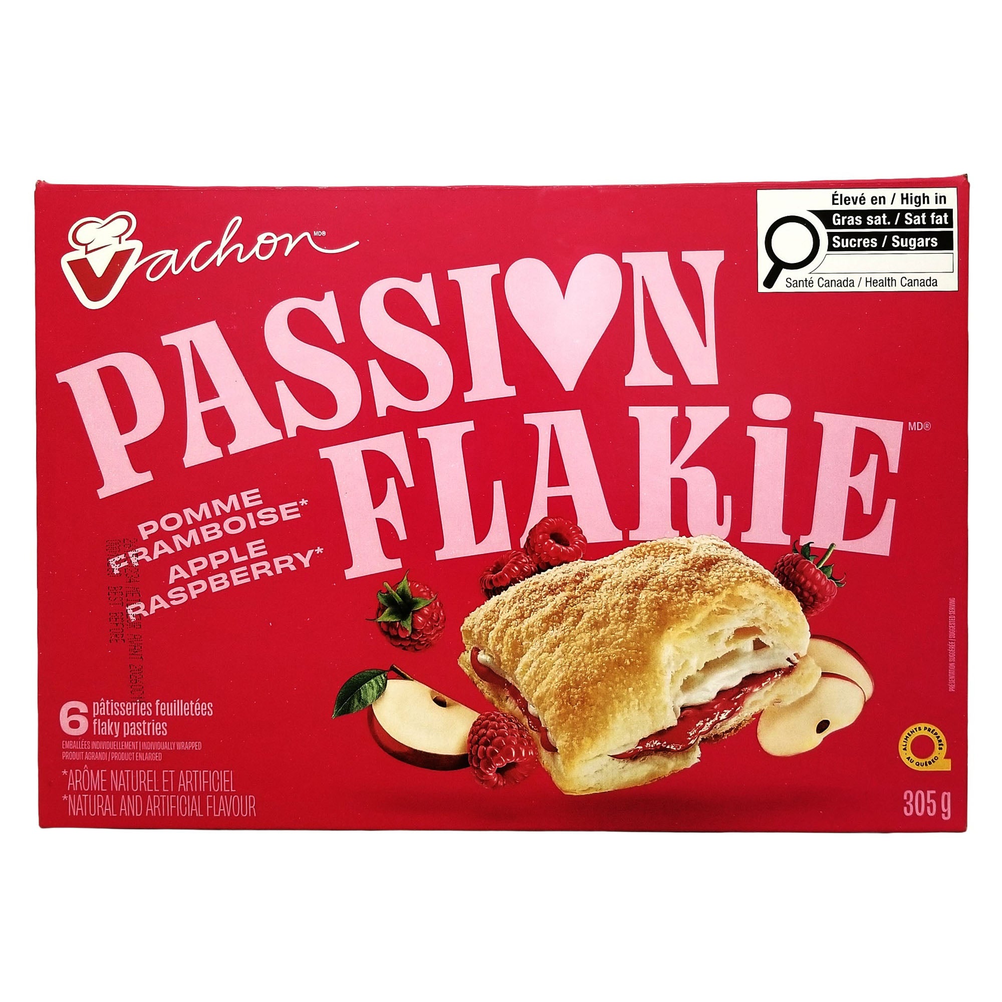 Vachon Passion Flakie Apple-Raspberry Flaky Pastries, 6-Pack, 305g (10.8 oz)