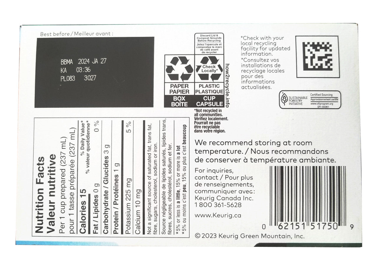 Van Houtte Brew over Ice Dark Chocolate Coconut Medium Roast Coffee, 10 K-Cups, 115g/4 oz. Box {Imported from Canada}