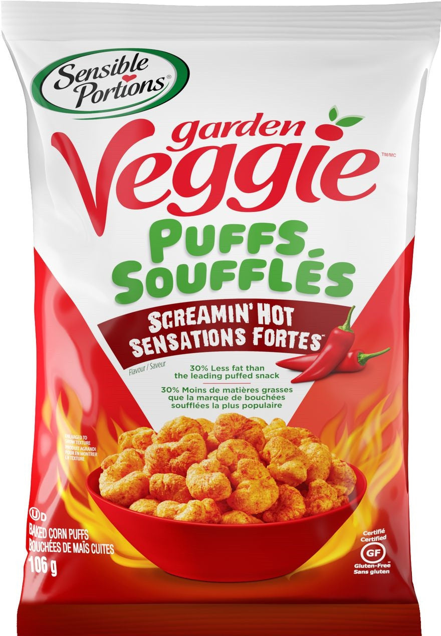 Sensible Portions Veggie Puffs, Screamin' Hot, 106g/3.7 oz., {Imported from Canada}