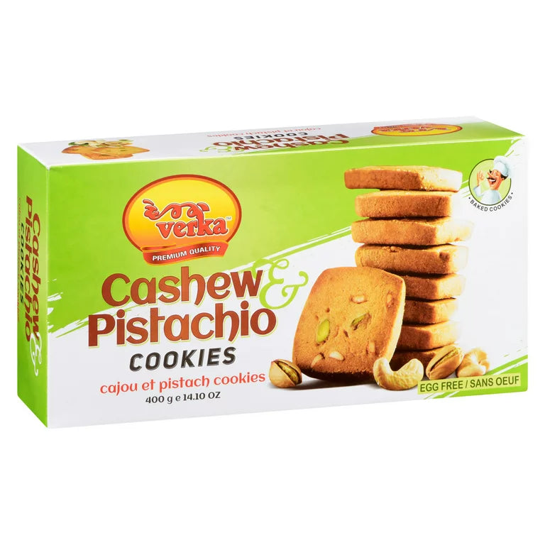 Verka Premium Quality Cashew Pistachio Cookies, 400g/14 oz