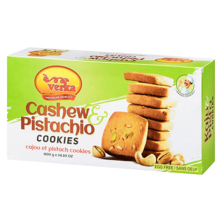 Verka Premium Quality Cashew Pistachio Cookies, 400g/14 oz