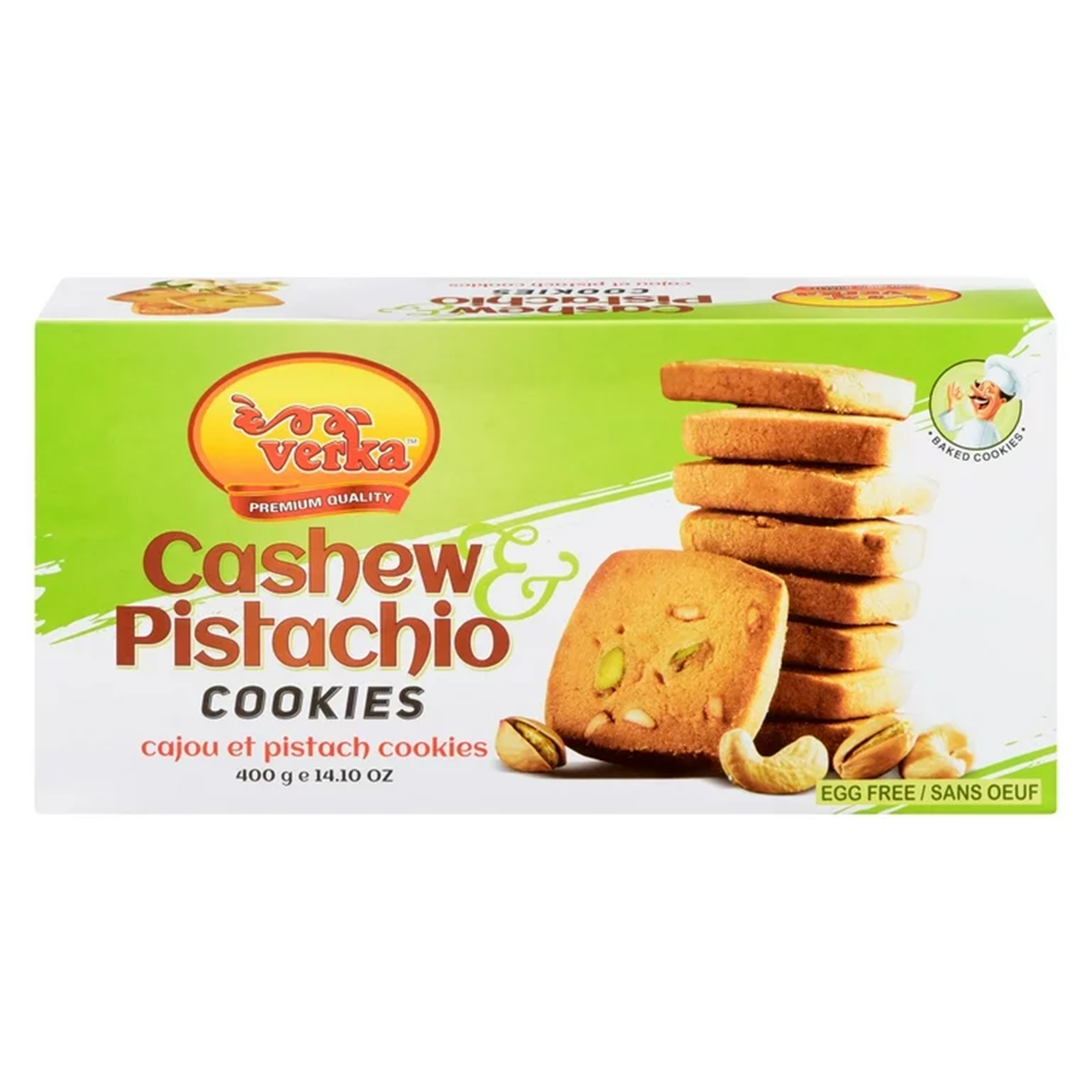 Verka Premium Quality Cashew Pistachio Cookies, 400g/14 oz