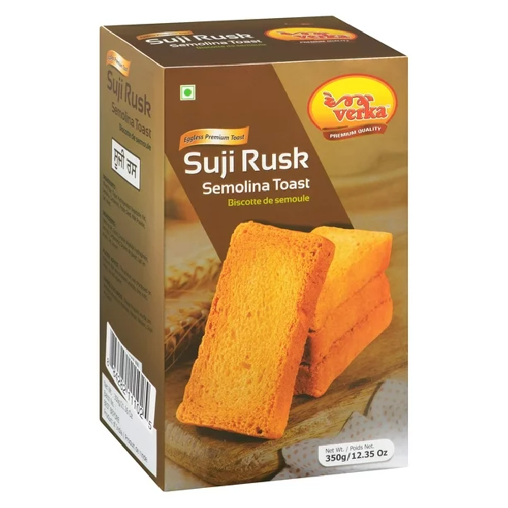 Verka Rusk Verka Suji Rusk, Eggless Semolina Toast, 350g/12 oz. Box
