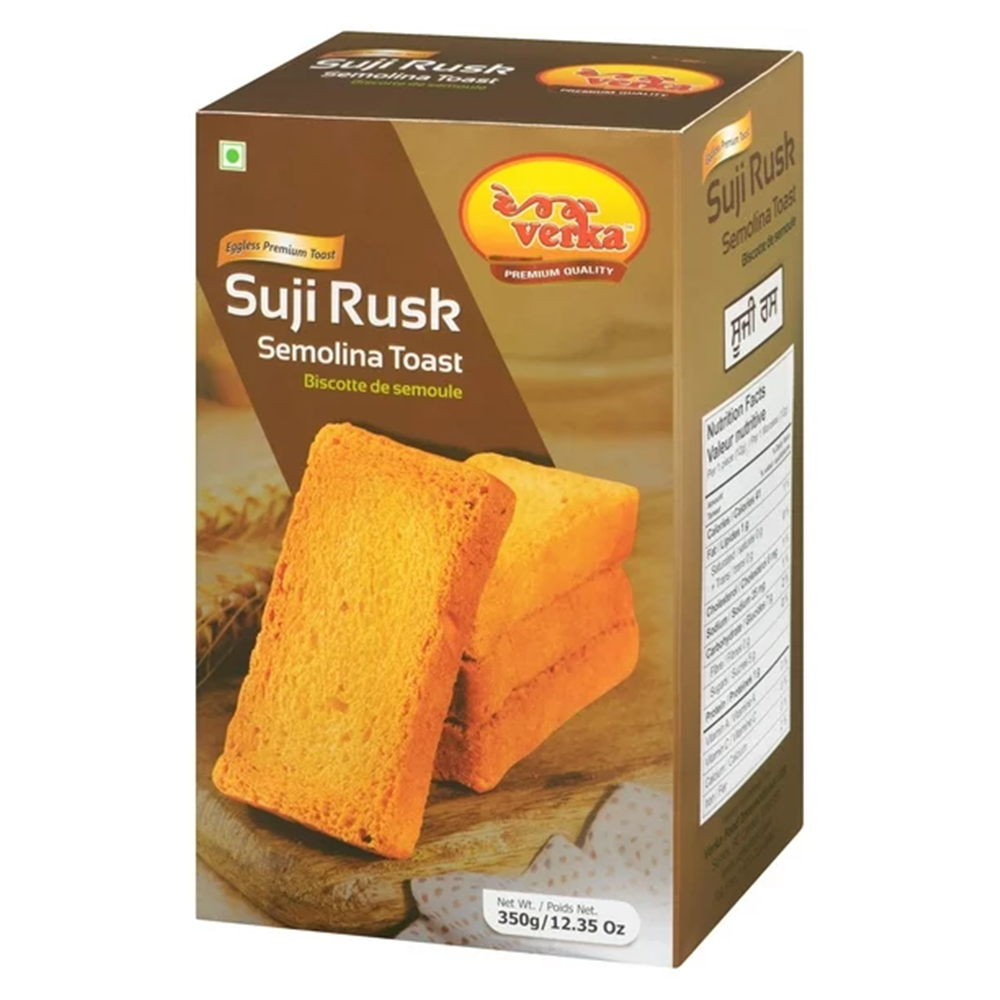 Verka Rusk Verka Suji Rusk, Eggless Semolina Toast, 350g/12 oz. Box