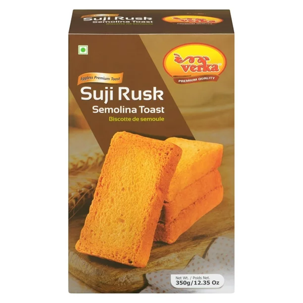 Verka Suji Rusk, Eggless Semolina Toast, 350g/12 oz. Box